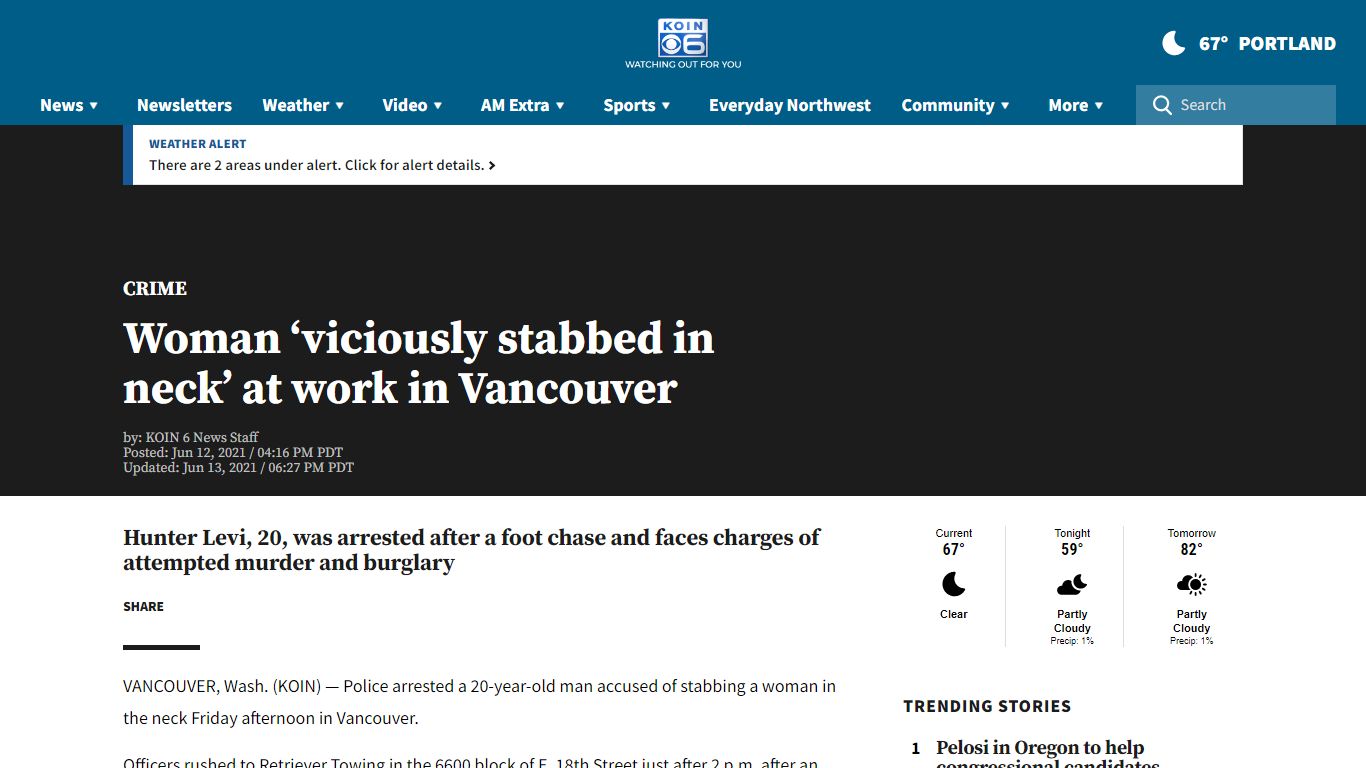 Woman ‘viciously stabbed in neck’ at work in Vancouver